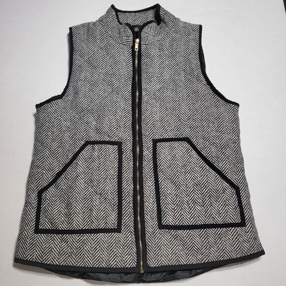 Merokeety Full Zip "Puffy" Quilt Style Vest B&W w/ Pockets - Size Medium - Picture 1 of 5